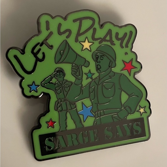Disney Green Army Men from Toy Story - NEW  - Sarge says Let’s Play Pin - Picture 3 of 4